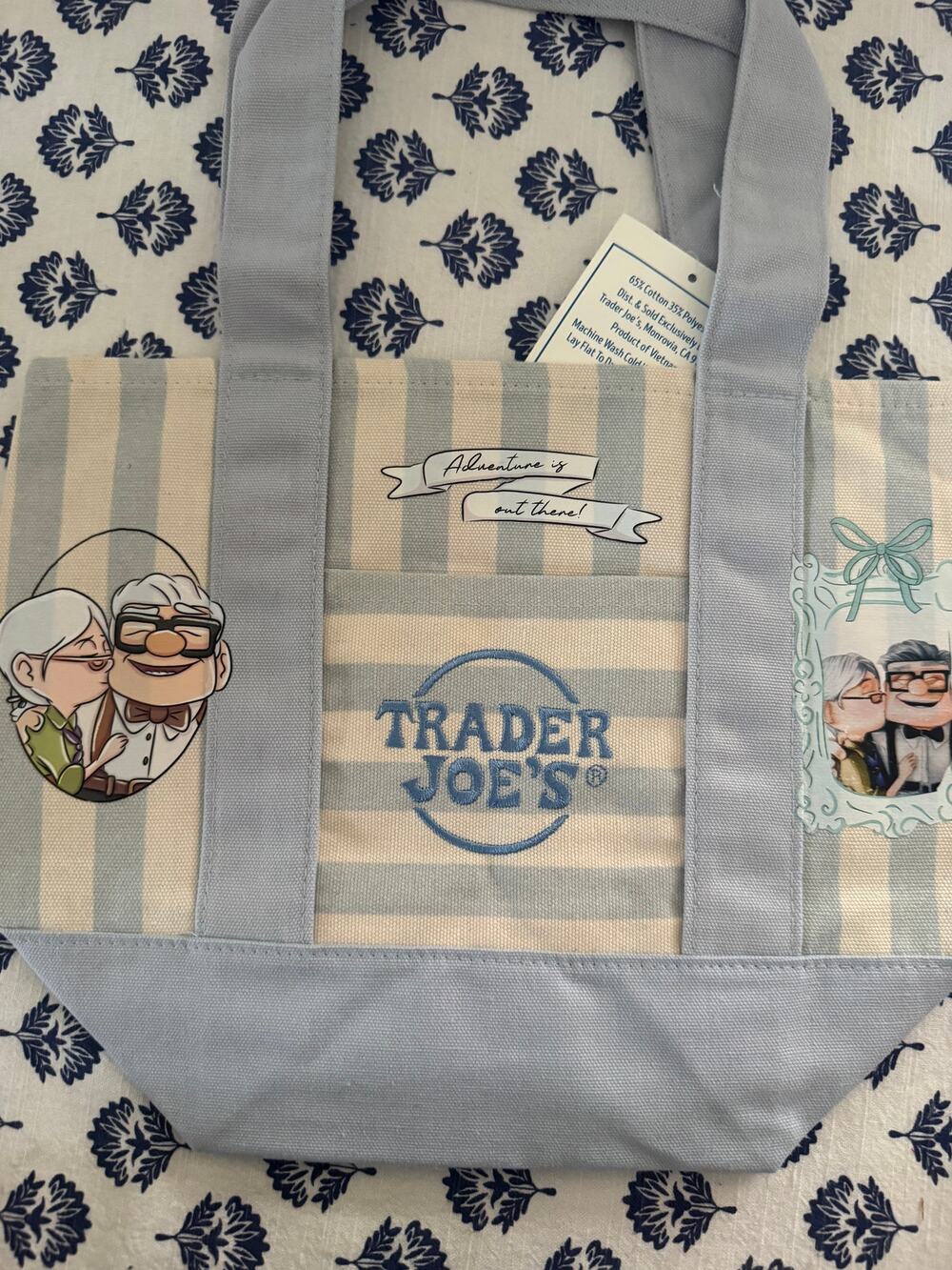 Disney UP Carl Ellie Double Sided Custom Made Trader Joes Mini Tote